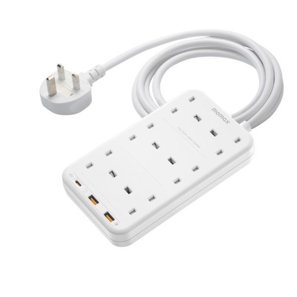 MOMAX - OnePlug 65W GaN Extension Plug Socket Power Strip (White)